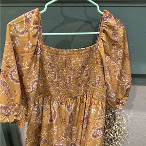 Three Bird Nest Yellow Ruffled Smocked Jumpsuit